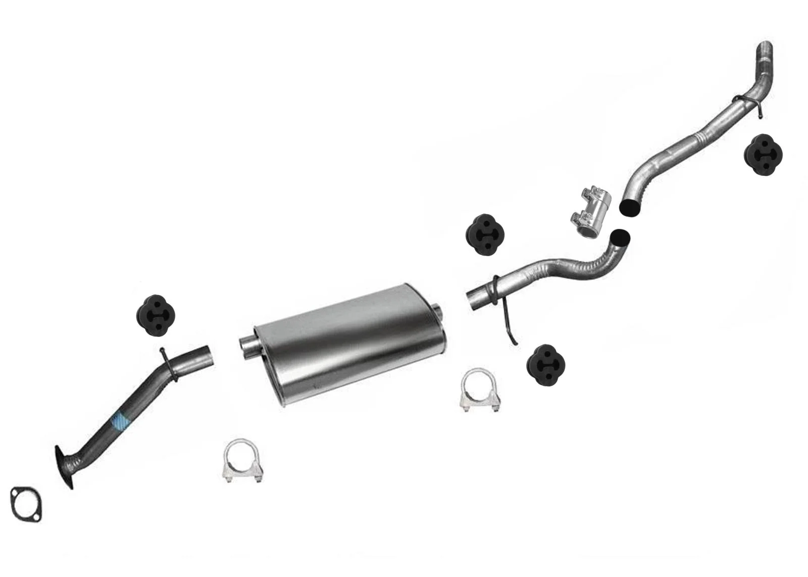 For 2001 2004 4x4 S10 Pick Up Crew Cab Short Bed 4.3L Muffler Tail Pipe Exhaust