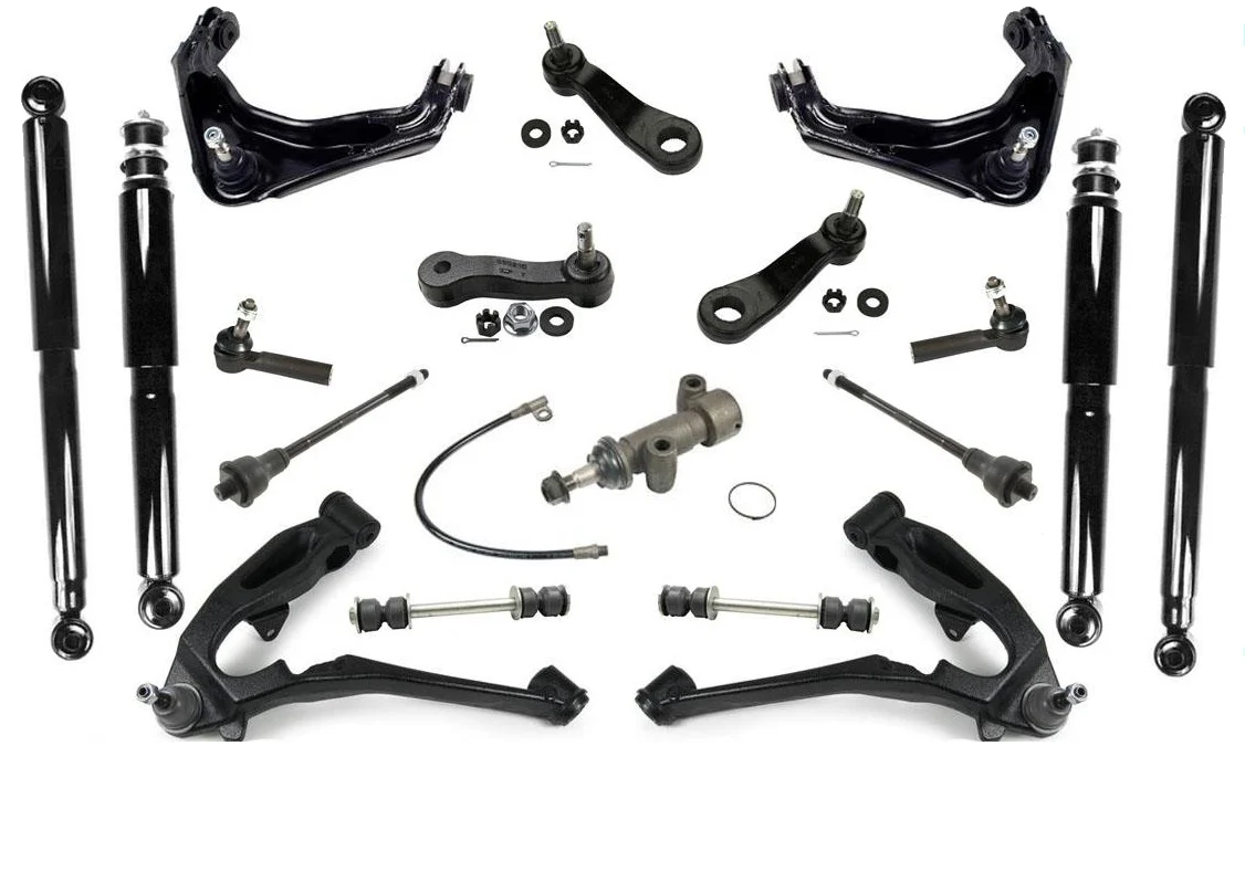 01-07 Silverado1500HD Control Arms Ball J Tie Rod Link Idler Pitman Shocks 18Pc