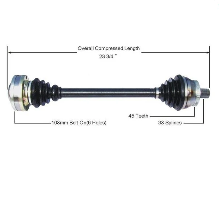 02-04 Audi A4 Quattro 3.0L 4 Dr Sedan Manual Transmission CV Drive Axle Shaft