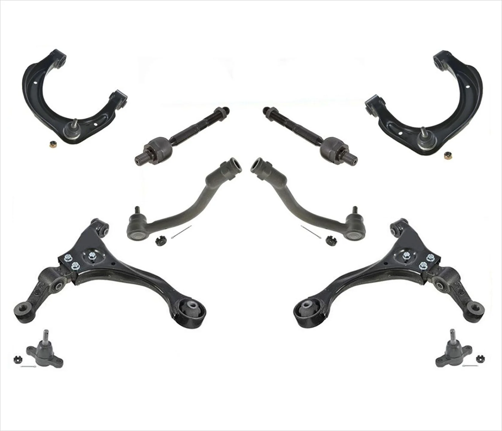 10 Pcs Chassis Kit Upper & Lower Control Arm with Ball Joints for Sonata 06-08