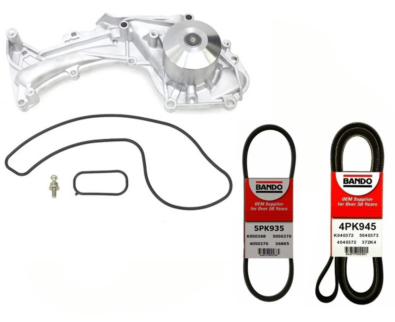 All Engine Water Pump with Engine Fan Belts for Acura 3.5RL 96-04
