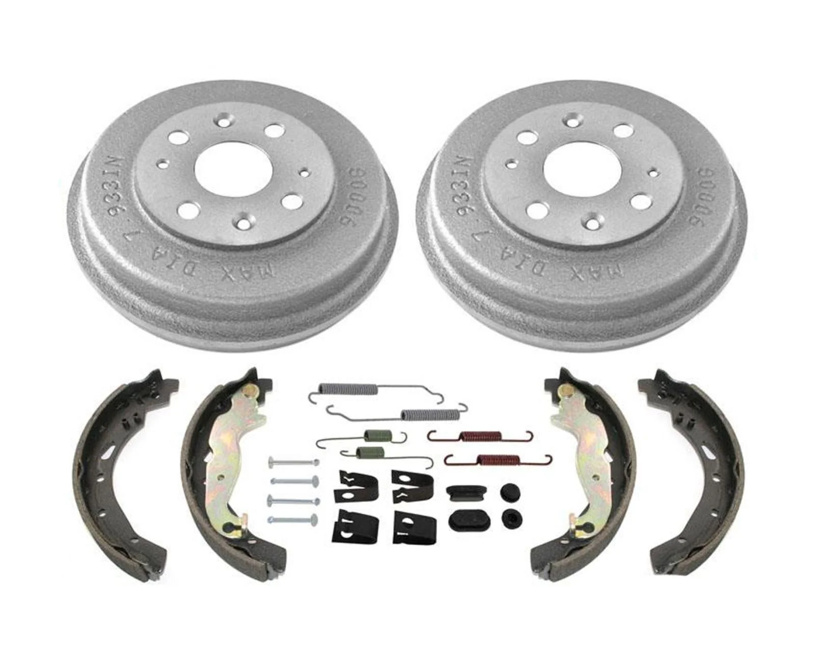 Rear Drums Brake Shoes & Springs Kit 4pc for Mazda 2 11-15