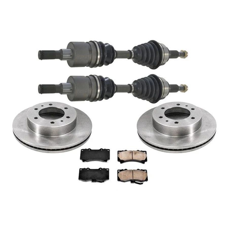 Complete Front Axles Disc Rotors & Brake Pads for Hummer H3 H3T 2006-2010