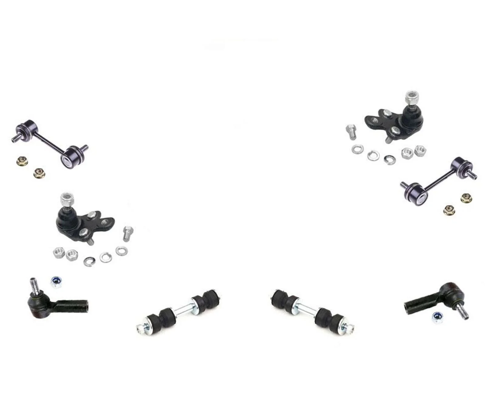 Front Lower Ball Joints Tie Rods Sway Bar Links For 1988-1992 Toyota Corolla