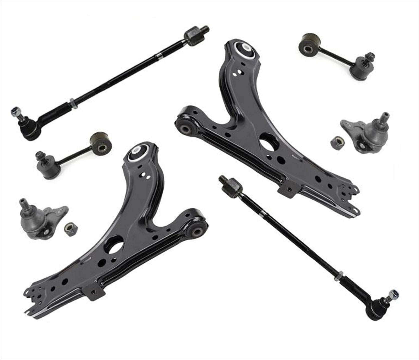Control Arms Bushings BJ Tie Rods Sway Bar Links for 98-10 Beetle 8pc