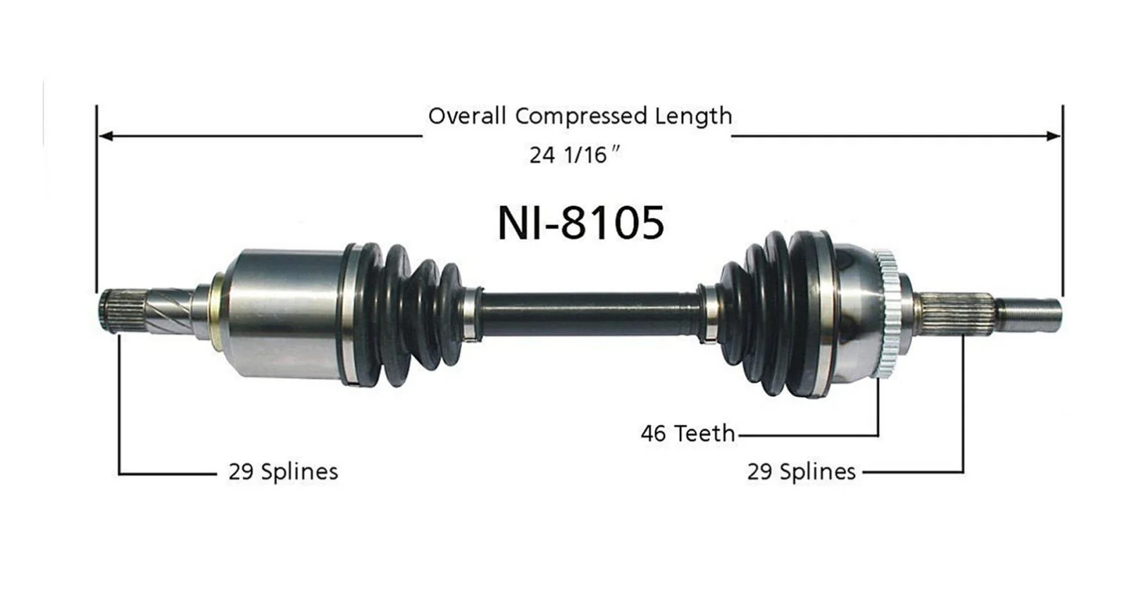 CV Drive Axle Shaft Fits Maxima 02-03 Front D/S W/ Manual Transmission