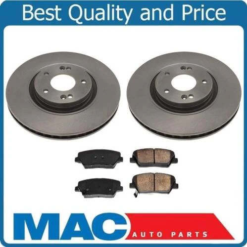 Front Brake Rotors With Ceramic Brake Pad 3pc for Hyundai Azera 2012-2017