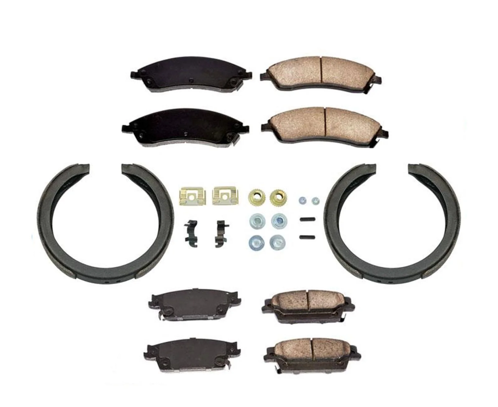 Front Rear Brake Pads Brake Shoes Springs Kit for Cadillac SRX 04-09
