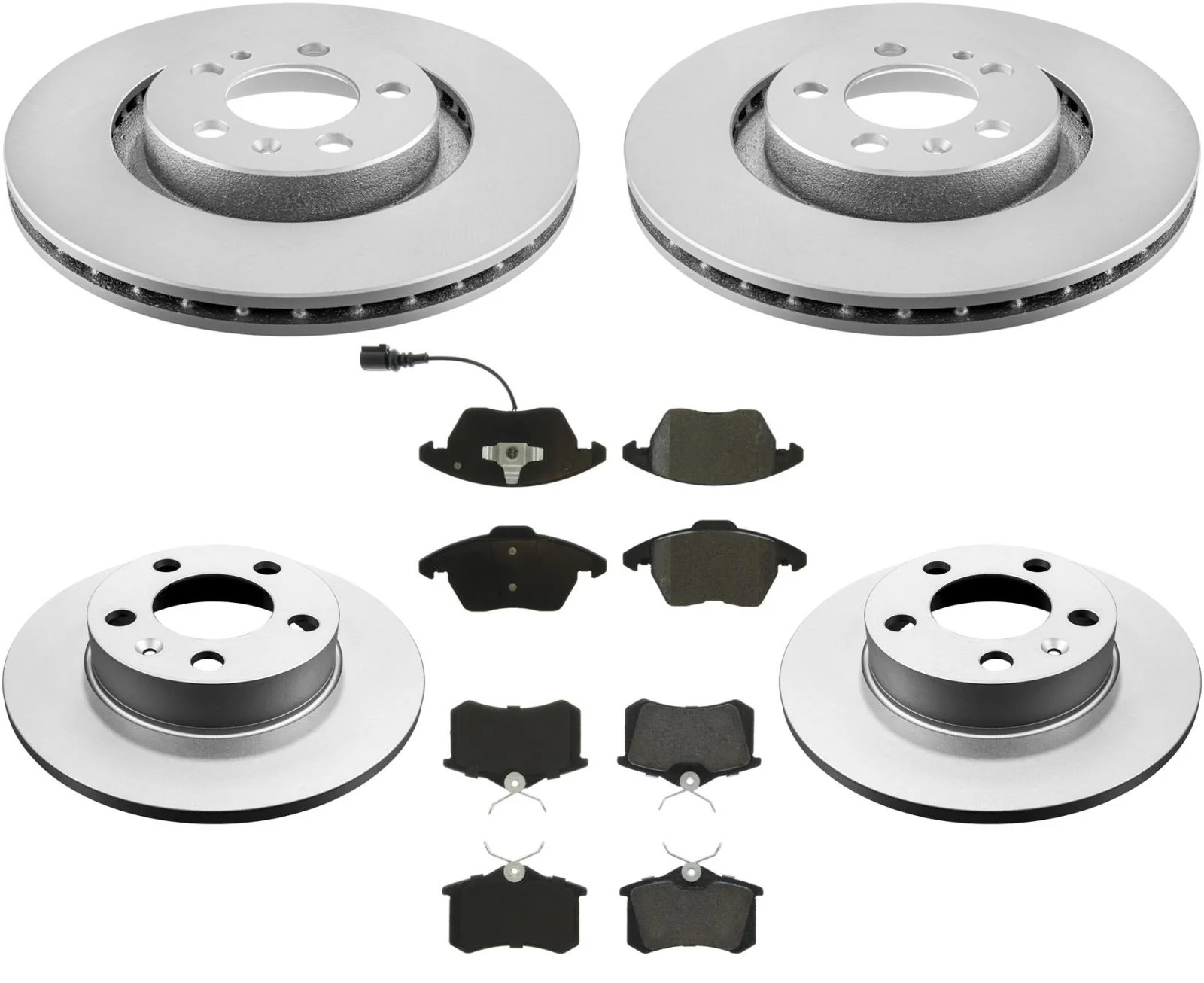 Front & Rear Coated Disc Rotors & Ceramic Pads For 2007-2009 Jetta City