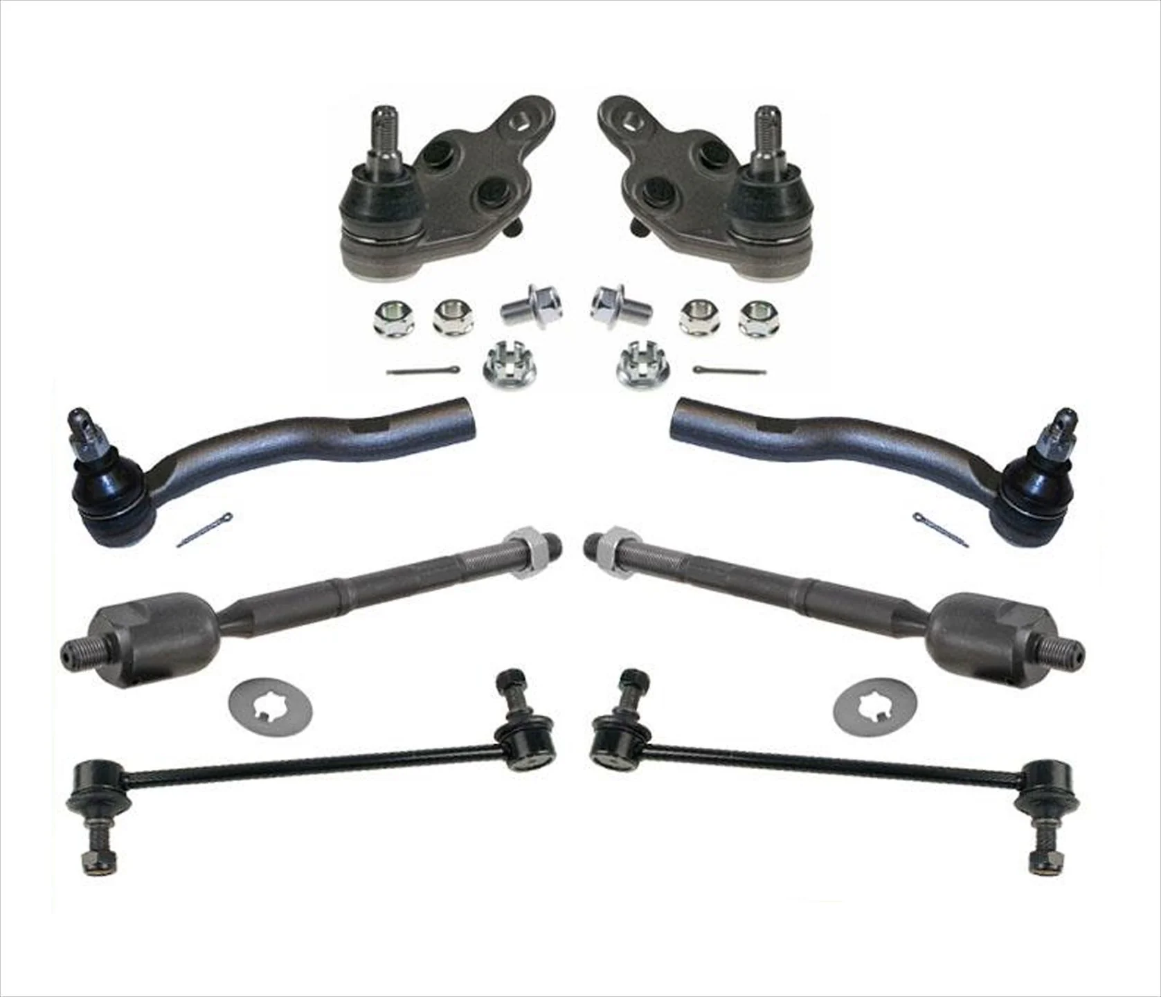 Lower Ball Joints Tie Rods Sway Bar Links for 07-2011 Toyota Camry 8pc