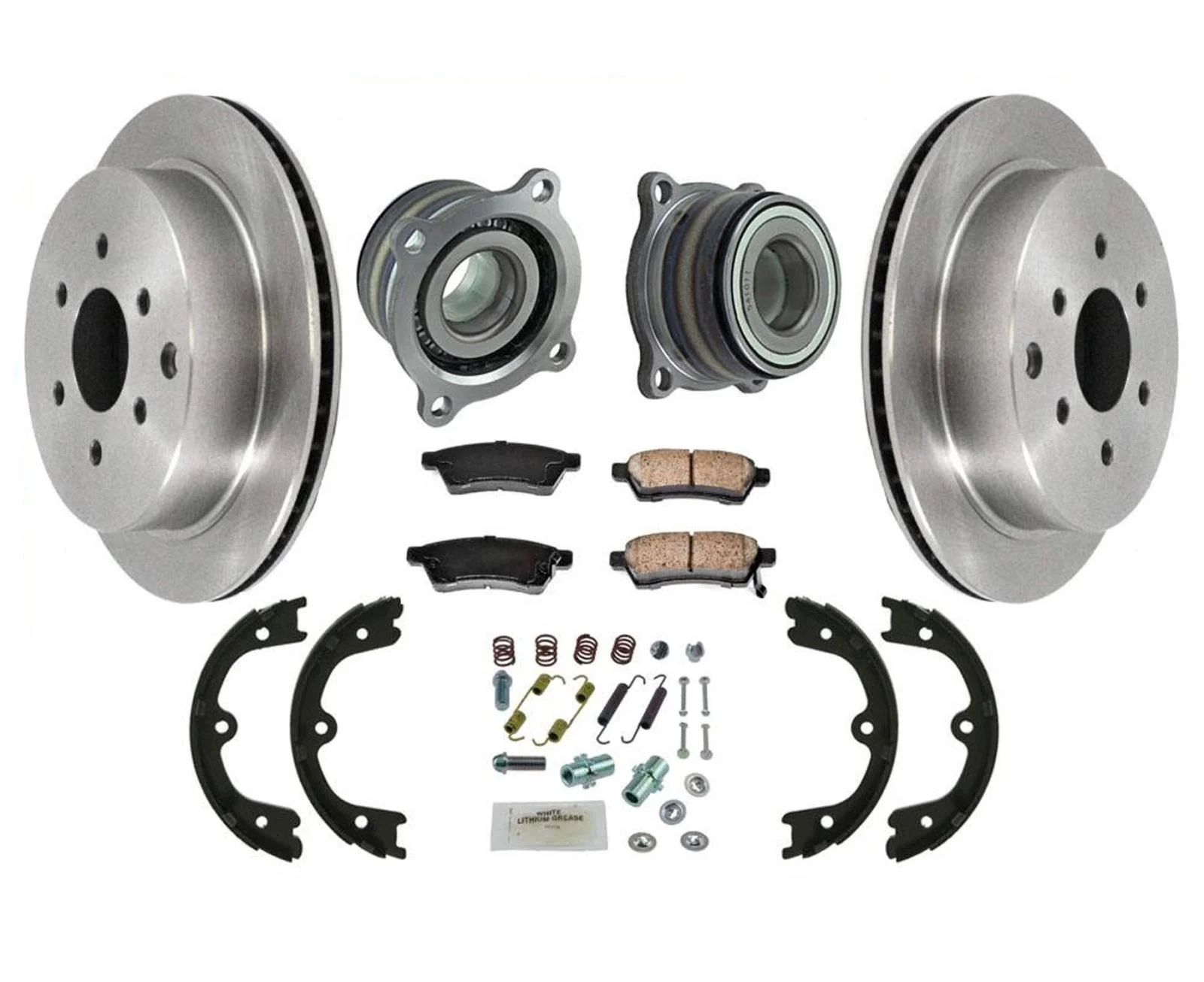 New REAR Disc Rotors Pads With Rear Wheel Bearing for Nissan Xterra 2005 2015