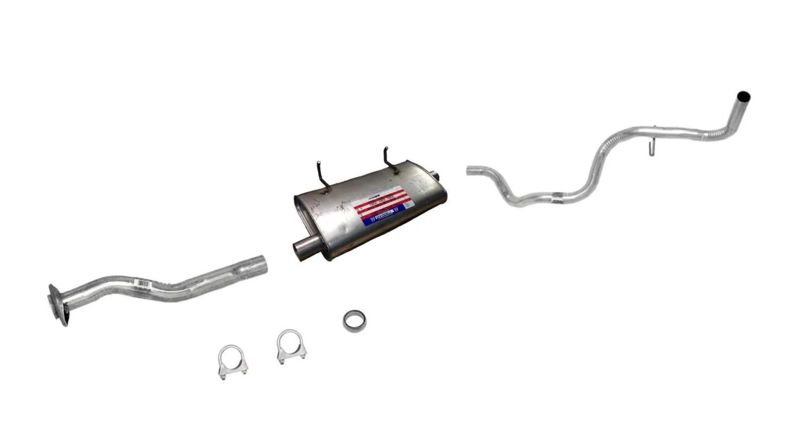 Muffler Tail Pipe Exhaust Sys for Ford Ranger 118" Inch WB 2.5 3.0 4.0 1998-2000