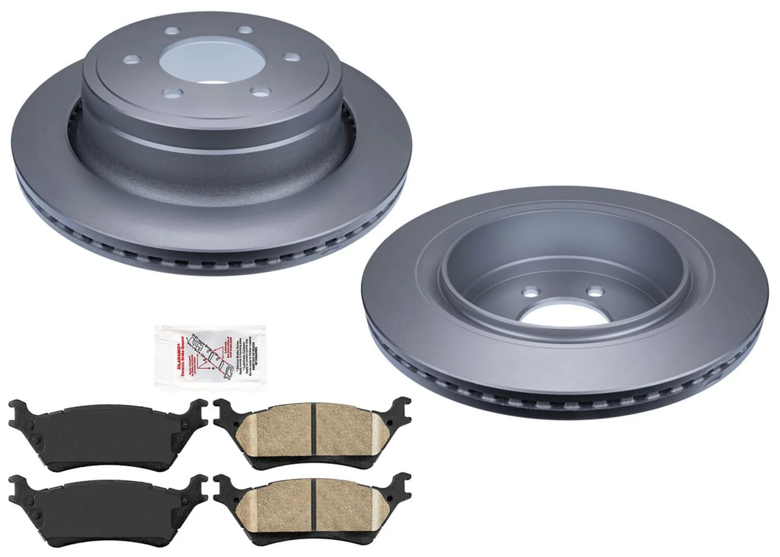 Brake Rotors & Ceramic BrakePads for F150 12-16 With Manual Parking Rear 6 Lug
