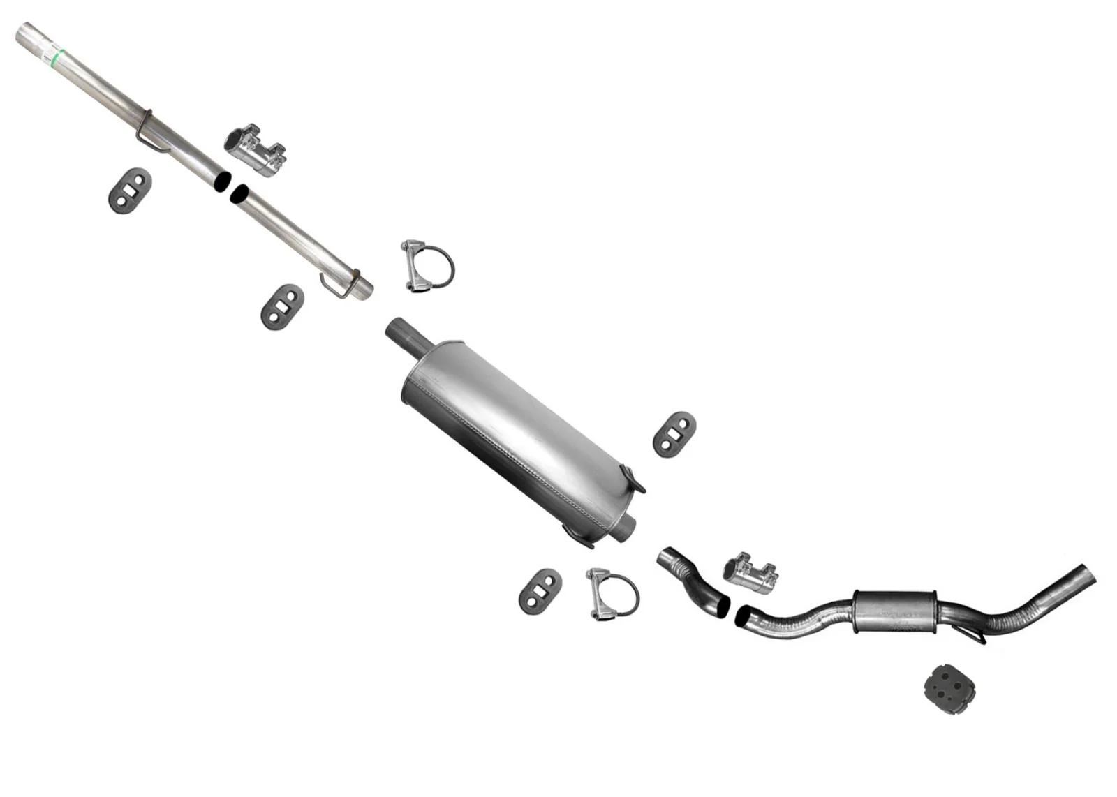 149.5" Wheelbase Muffler Resonator Exhaust Sys For Ram 1500 Pick Up 13-18 5.7L