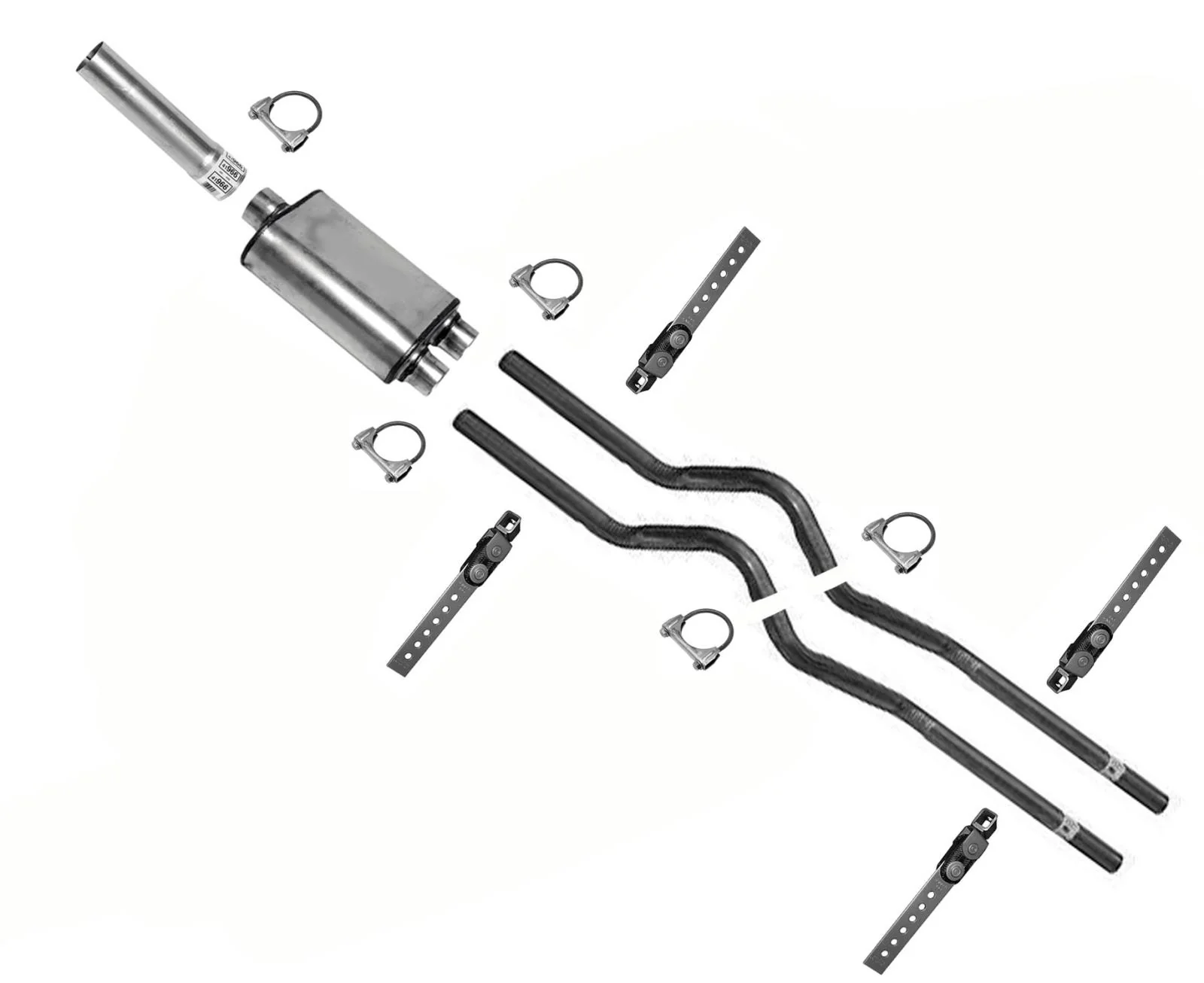 For 1997-2001 Ford F150 Mandrel Dual Exhaust with ABS high flow Muffler