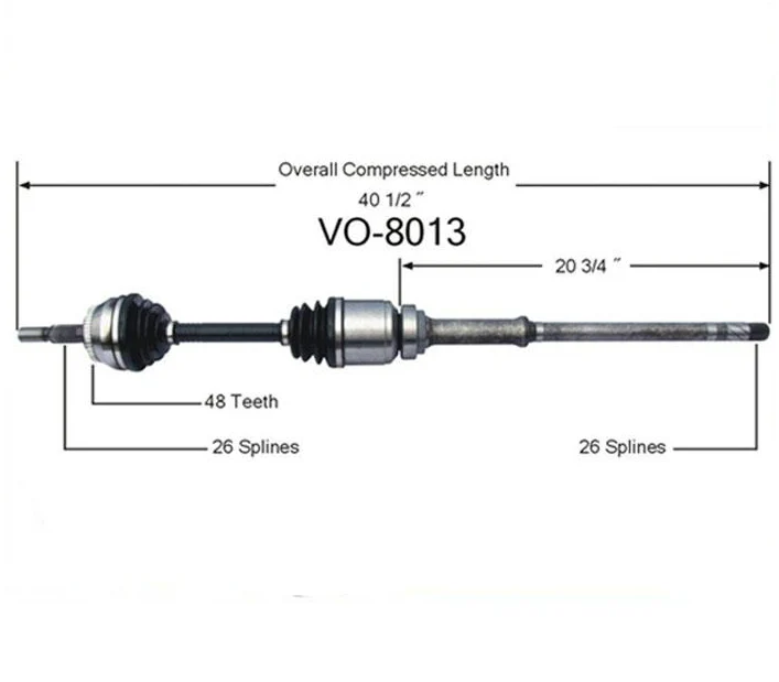 1998 Volvo V70 AWD Automatic Passenger Side CV Drive Axle Shaft