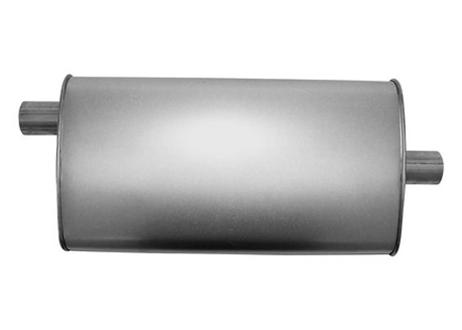 (2) 10 1/2" Oval Universal Muffler 26" OAL 2.00ID 2.00ID Offset Center - Image 2