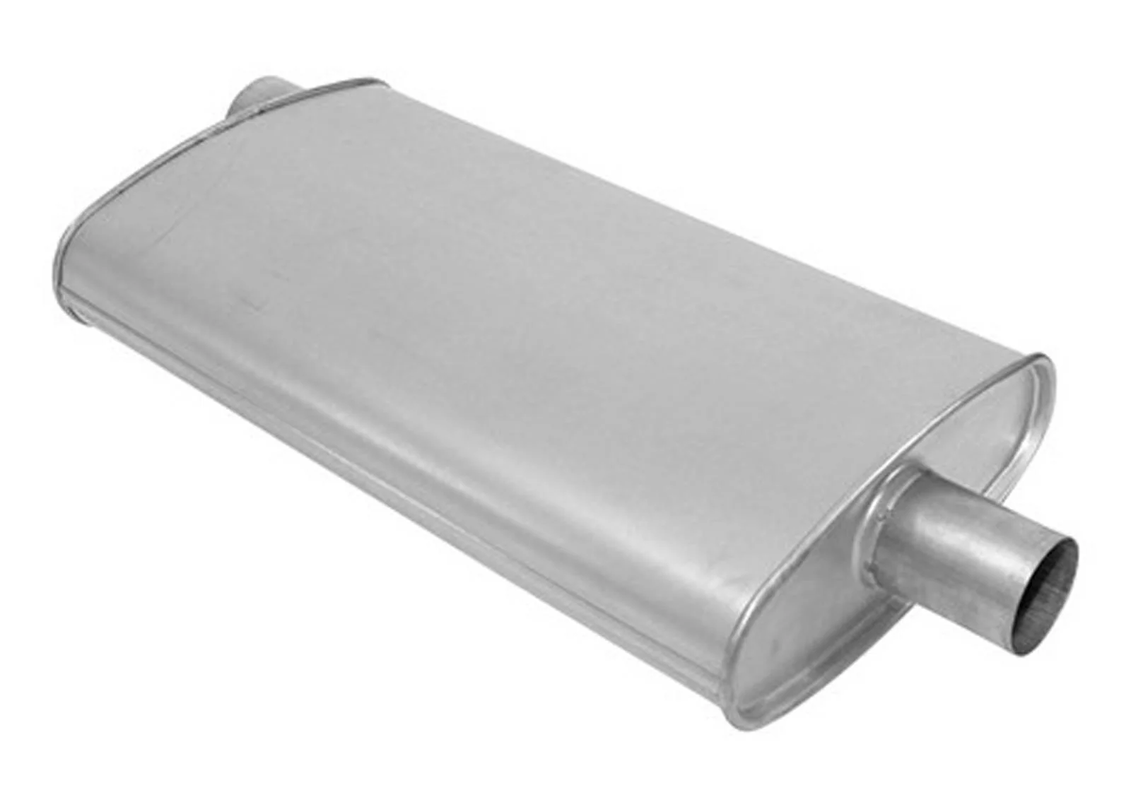 (2) 10 1/2" Oval Universal Muffler 26" OAL 2.25ID 2.00ID Offset Center - Image 2