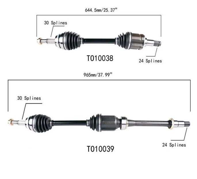 (2)  Complete CV Drive Axles For Toyota Camry 3.0L 3.3L 02-06
