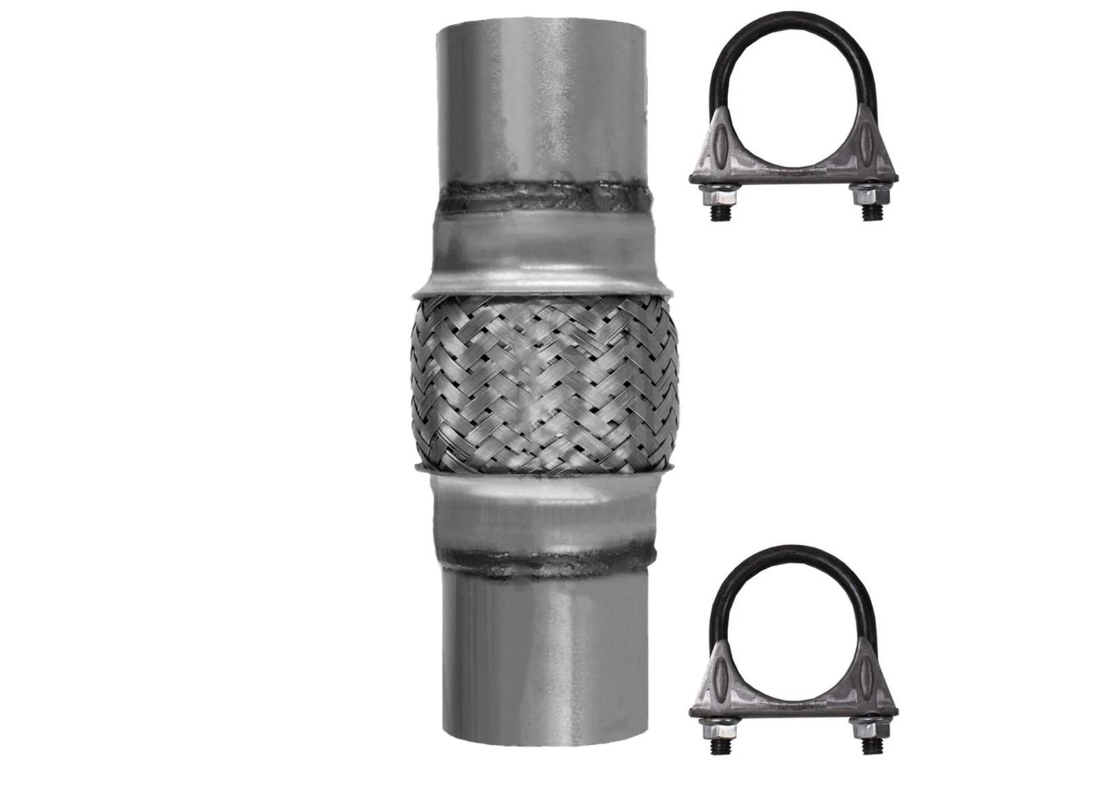 2.25 x 8 Heavy Duty Stainless Steel Exhaust Flex Pipe HD Double-braided