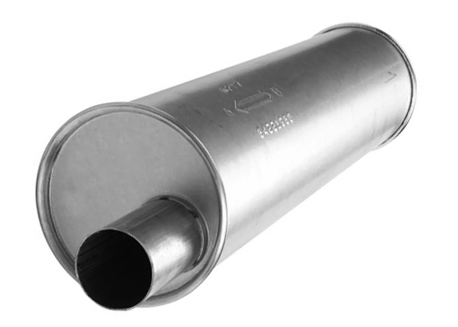 (2) 6" Round Universal Muffler 33" OAL 2.25ID 2.25ID Offset Offset - Image 3