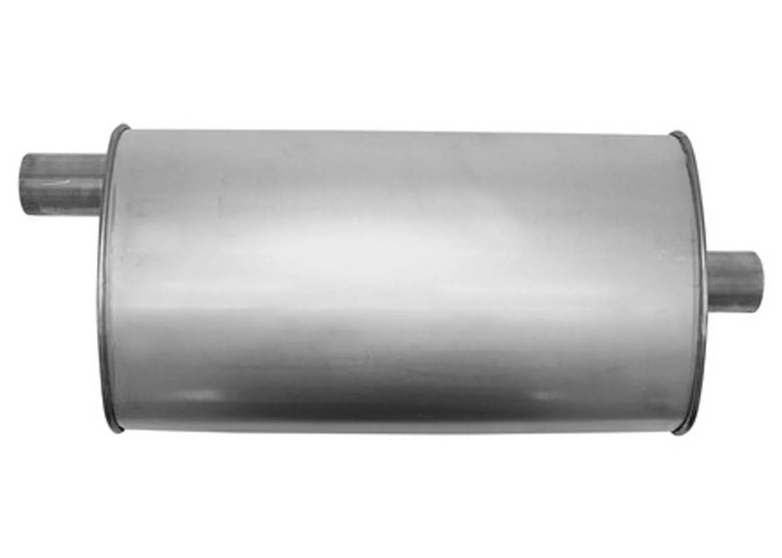 (2) 8 3/4" Oval Universal Muffler 21" OAL 1.75ID 1.75ID Offset Center - Image 2