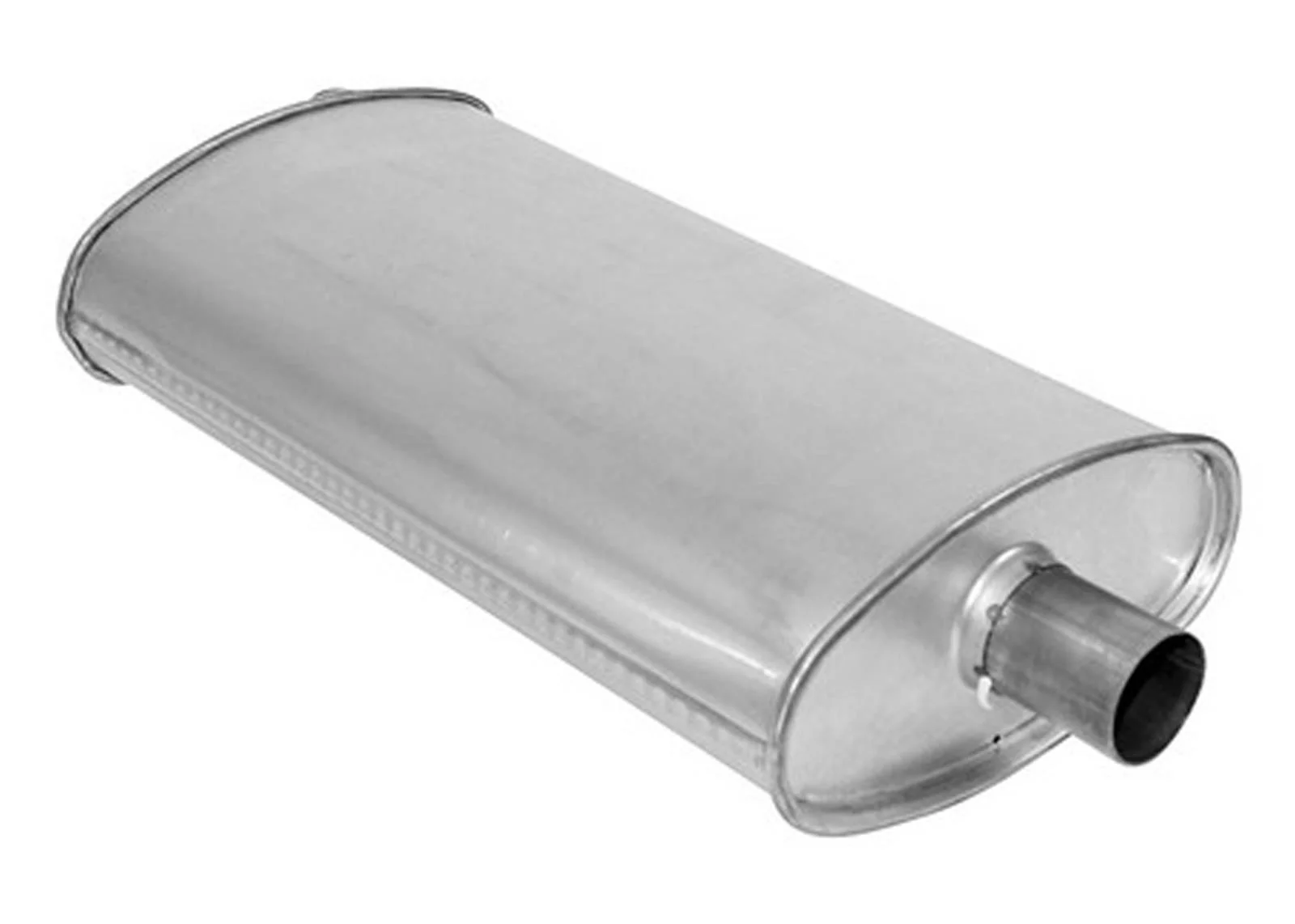 (2) 8 3/4" Oval Universal Muffler 21" OAL 1.75ID 1.75ID Offset Center - Image 3