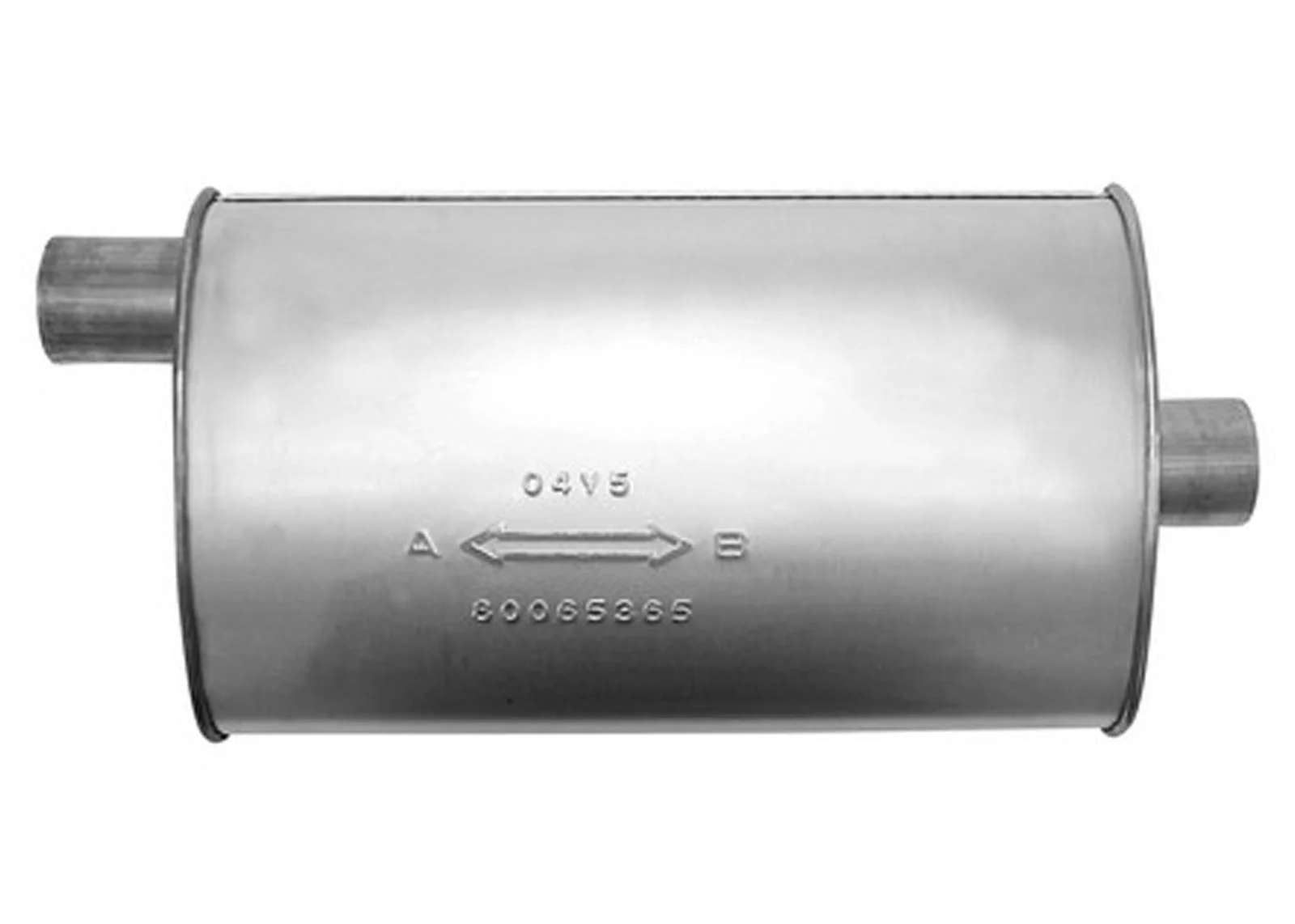 (2) 8 3/4" Oval Universal Muffler 21" OAL 2.00ID 2.00ID Offset Center - Image 2