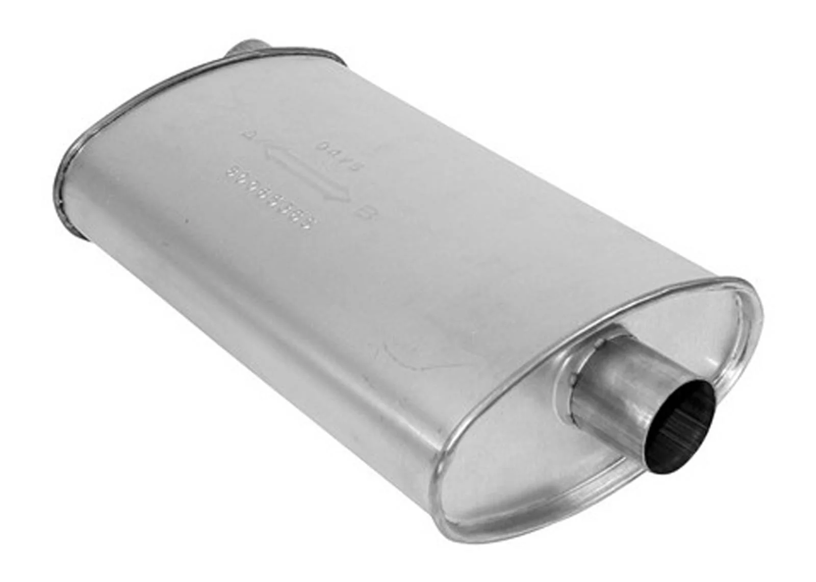 (2) 8 3/4" Oval Universal Muffler 21" OAL 2.00ID 2.00ID Offset Center - Image 3