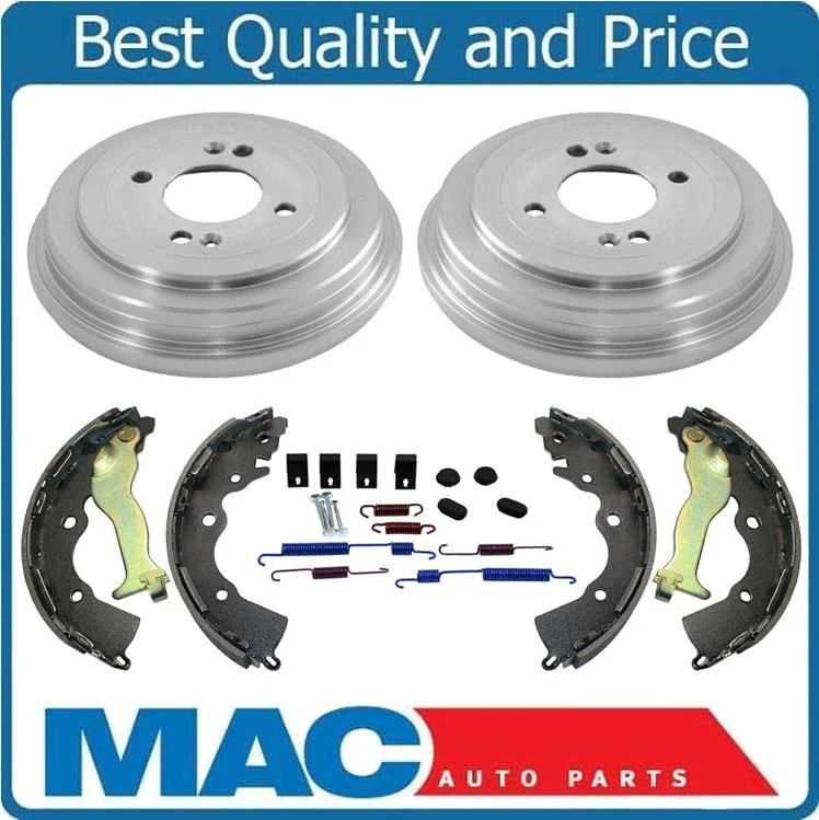 (2) Brake Drums Shoes & Brake Springs For 06-11 Kia Rio & 07-11 Hyundai Accent - Image 2
