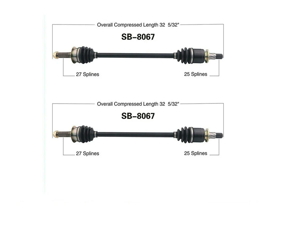 (2) Rear Axle Shafts Complete For A 08-14 Tribeca & 06-07 B9 Tribeca REAR