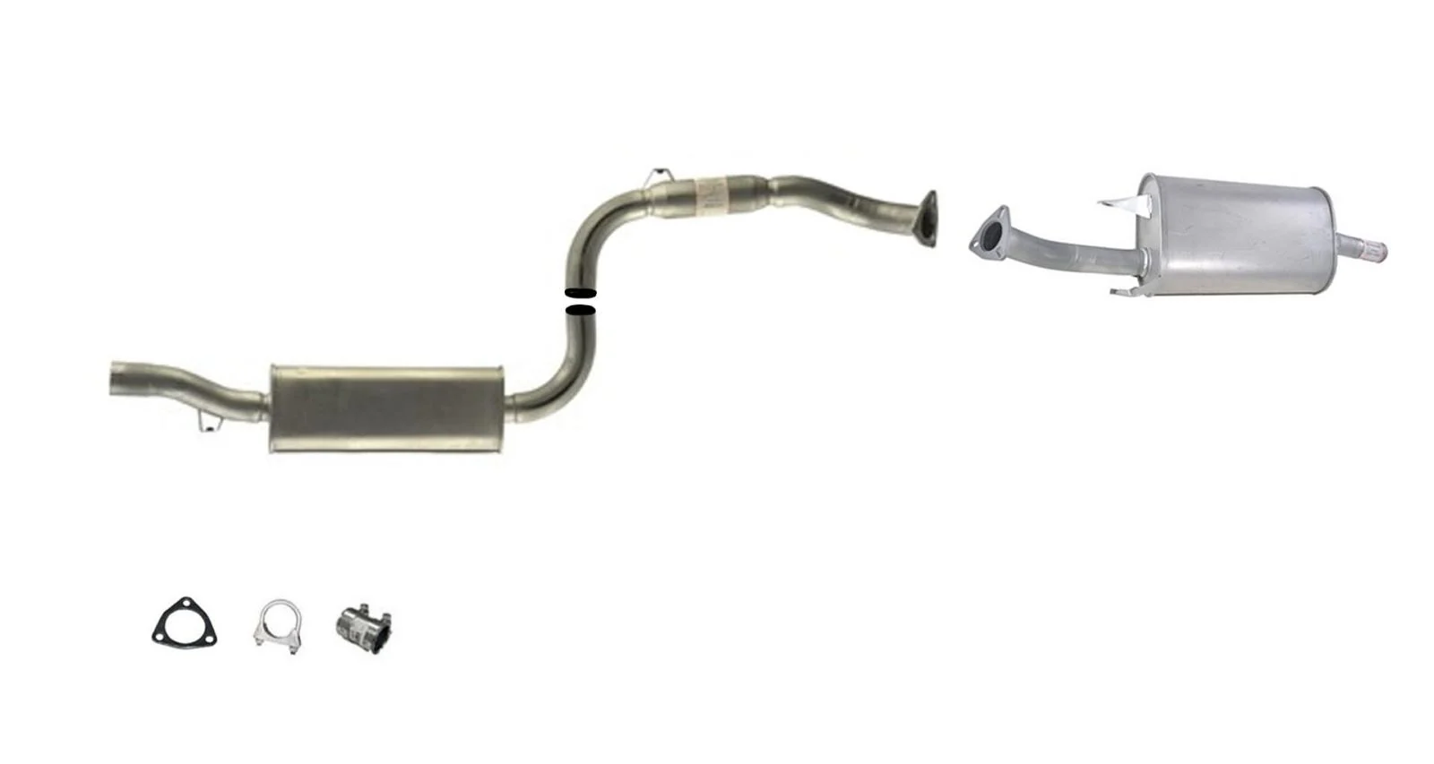 for 2000 2001 2004 04 S40 V40 1.9L Exhaust System Resonator Mufflers Pipes