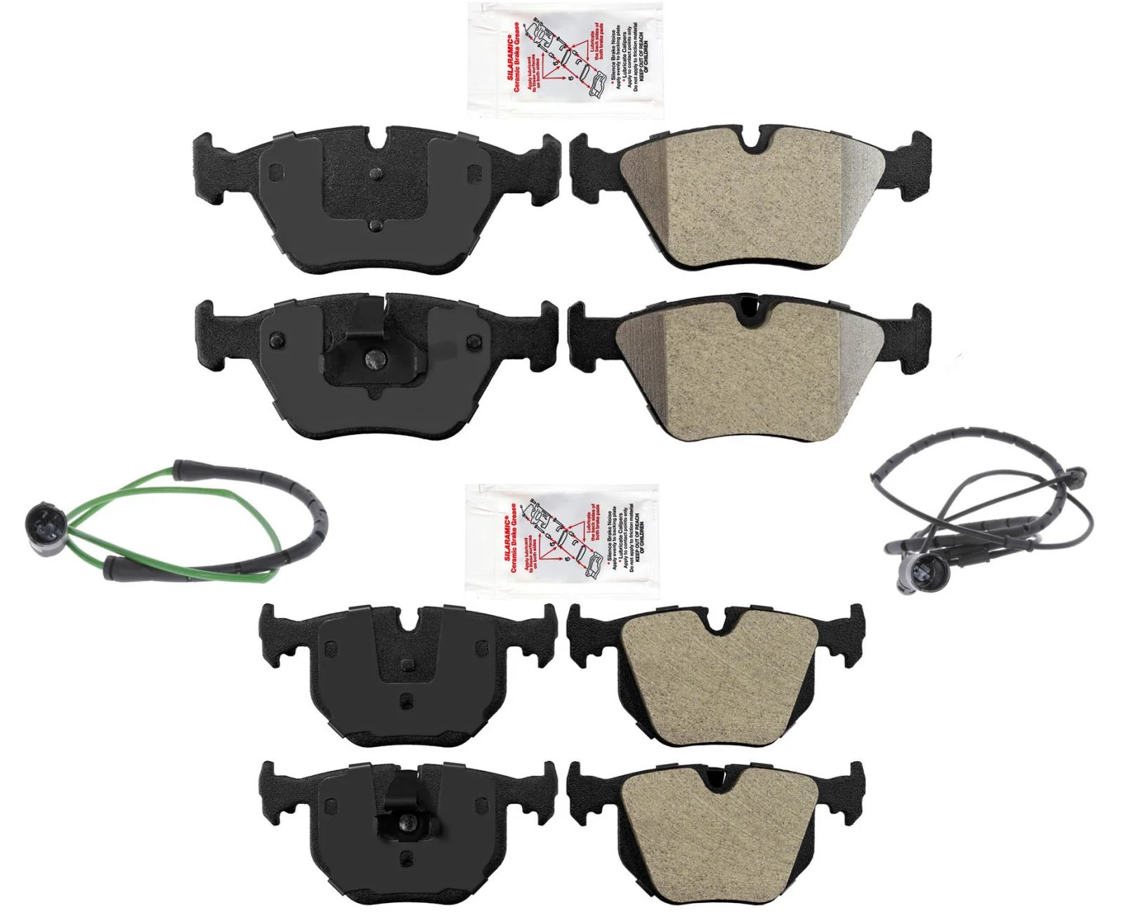 Front & Rear Brake Pads & Wear Sensor For BMW 330Ci 330i 330Xi 2001 2004 2005