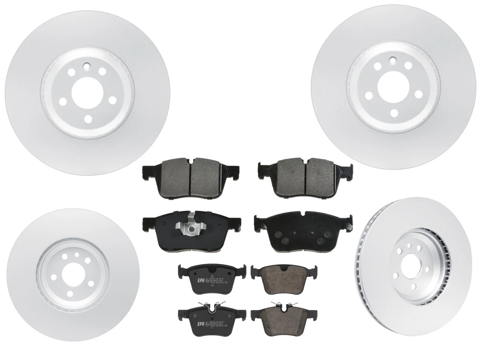350MM Front & Rear Brake Rotors & EPS Brake Pads For Jaguar XF 3.0L 2016-2024