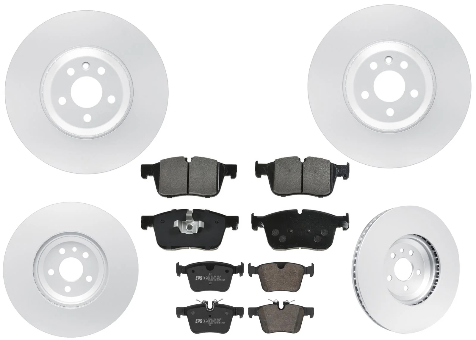 350MM Front & Rear Coated Brake Rotors & EPS Brake Pads For Jaguar I-Pace 21-24