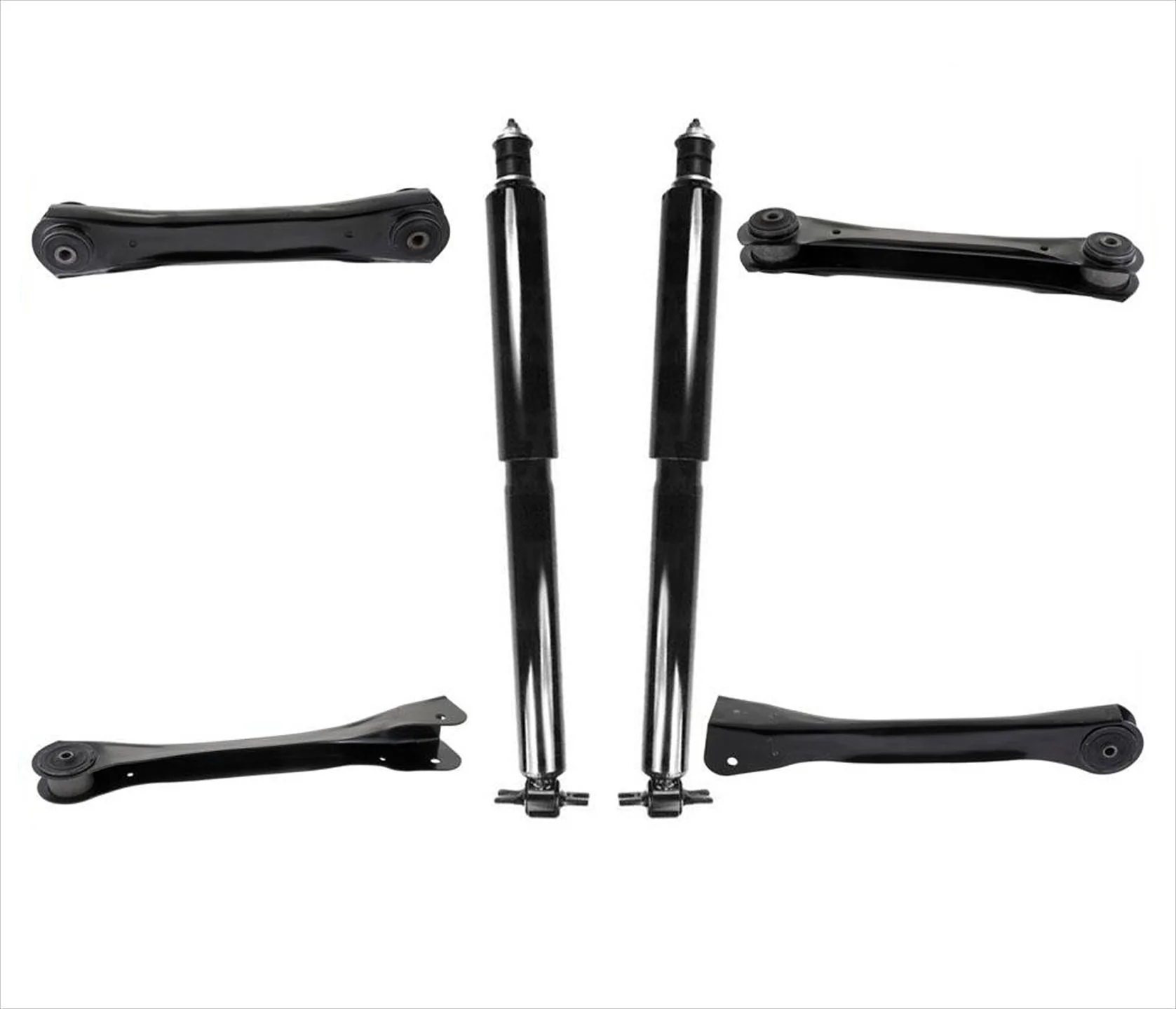4 All Control Arms W/ Bushings + Shocks 6pc Kit Fits for 91-01 Jeep Cherokee