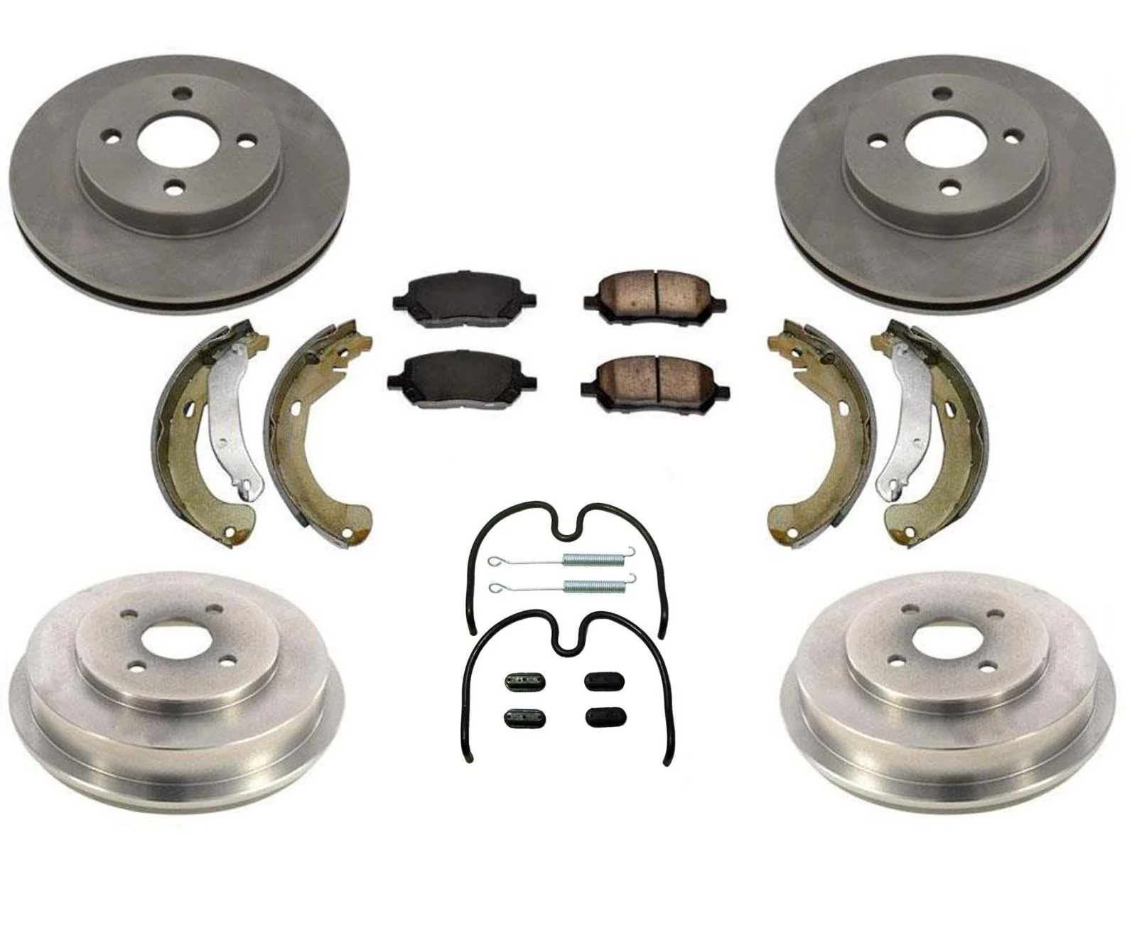 Front Rotors Rear Drum Brakes Pads Shoes For Chevrolet Cobalt 2005-2008 4 Lugs