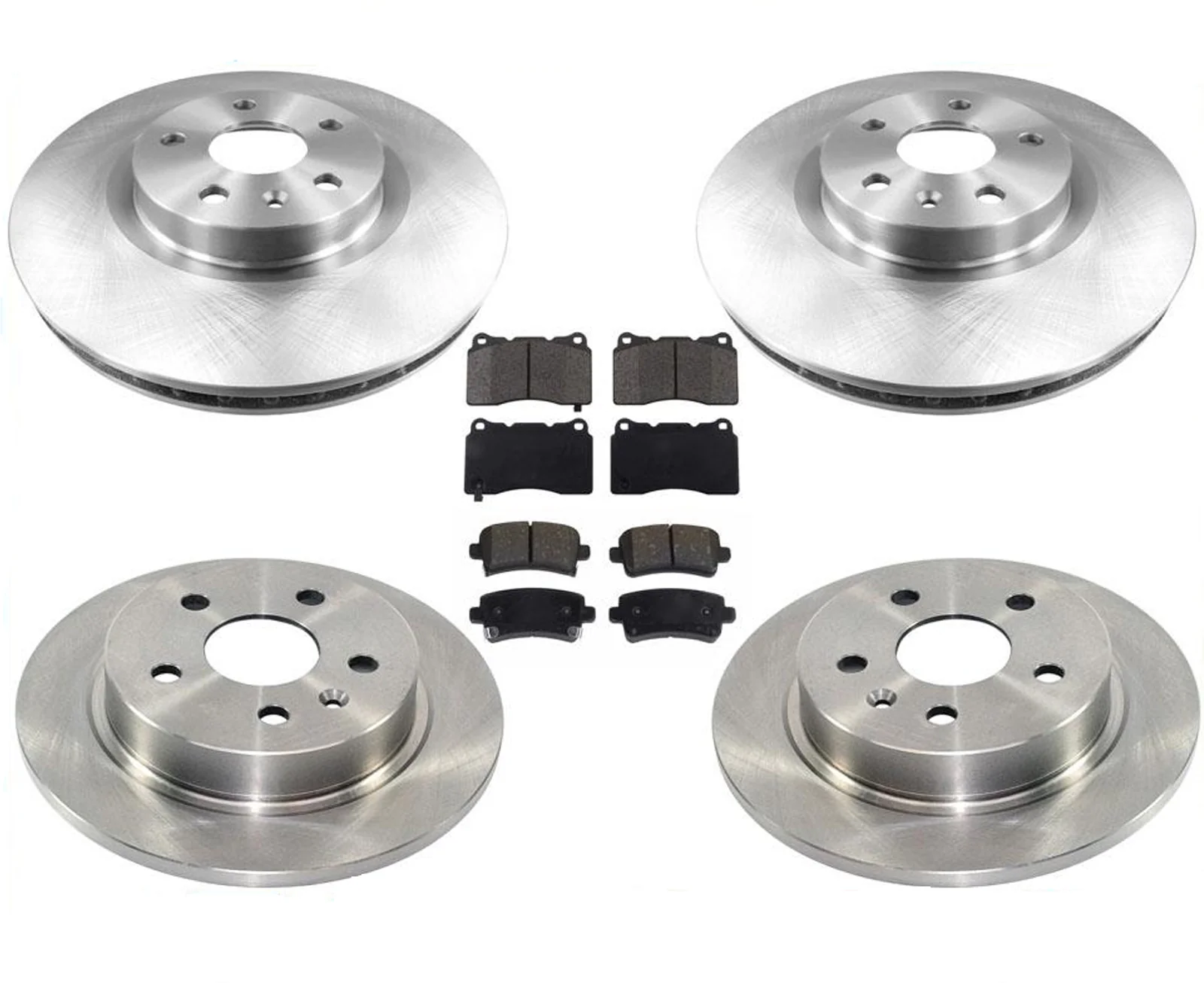 5 LUG Front & Rear Brake Rotors & Ceramic Brake Pads For 2013-2019 Cadillac XTS