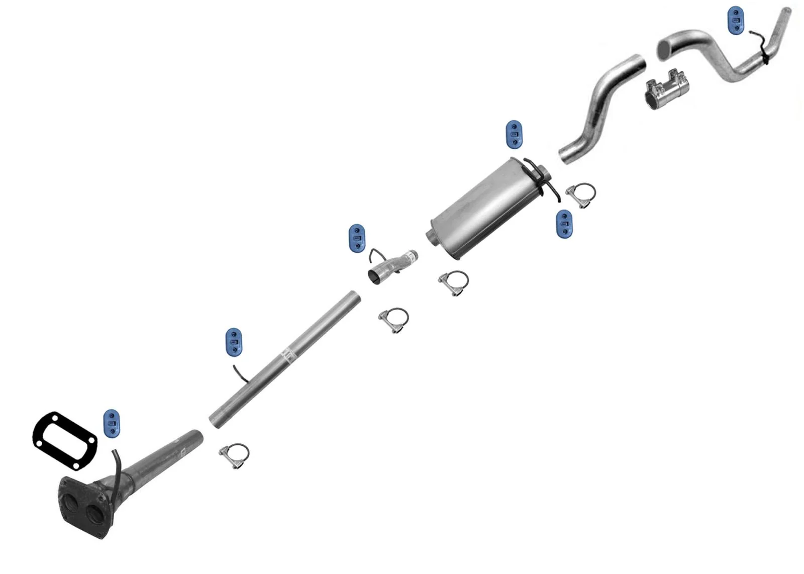 Exhaust Pipe Muffler Tail Pipe for 2005-07 Ford F250 F350 Super Duty 5.4L 6.8L