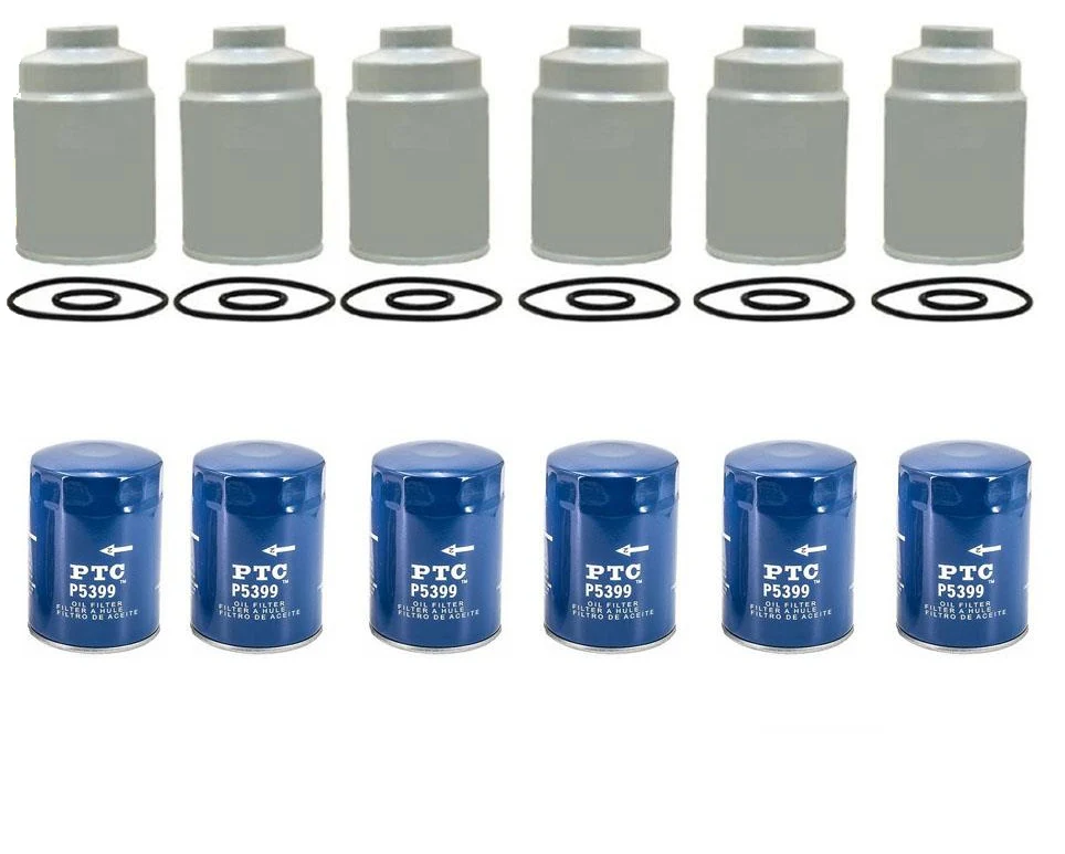 (6) Duramax Diesel Fuel Filters For 01-15 GMC 6.6 + (6) Oil Filters