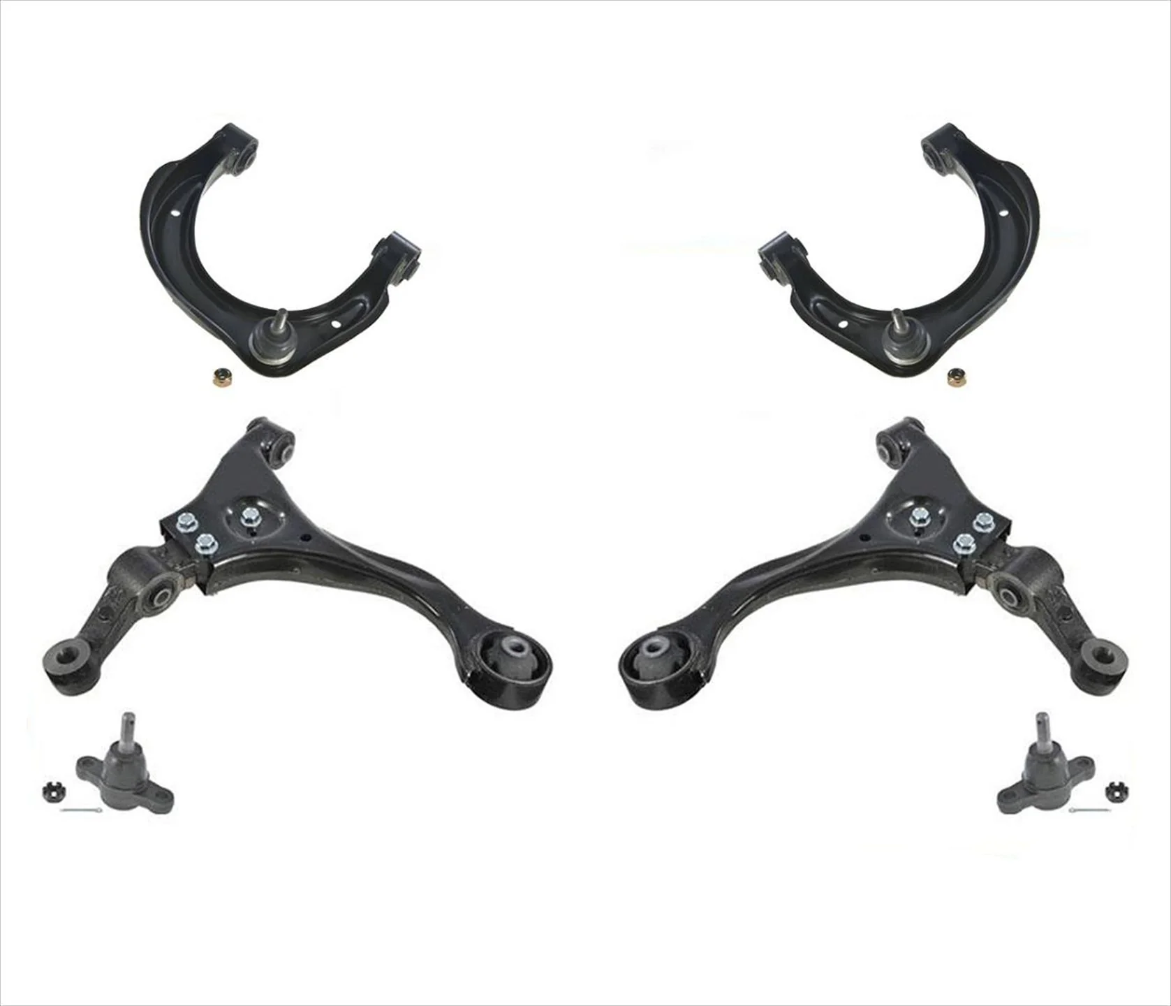 6 Pcs Chassis Kit Upper & Lower Control Arm with Ball Joints for Sonata 06-10