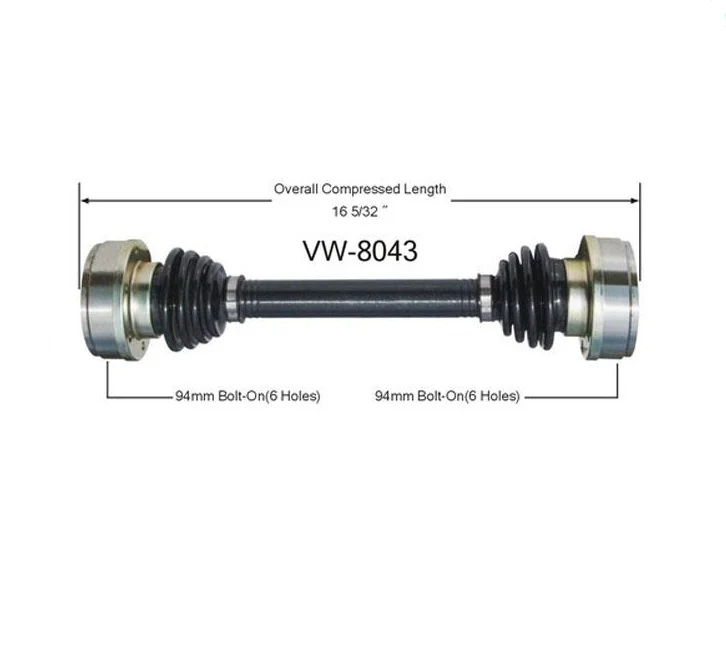 68-79 Beetle Beetle Ghia Squareback REAR (1) CV Drive Axle Shaft VW8043