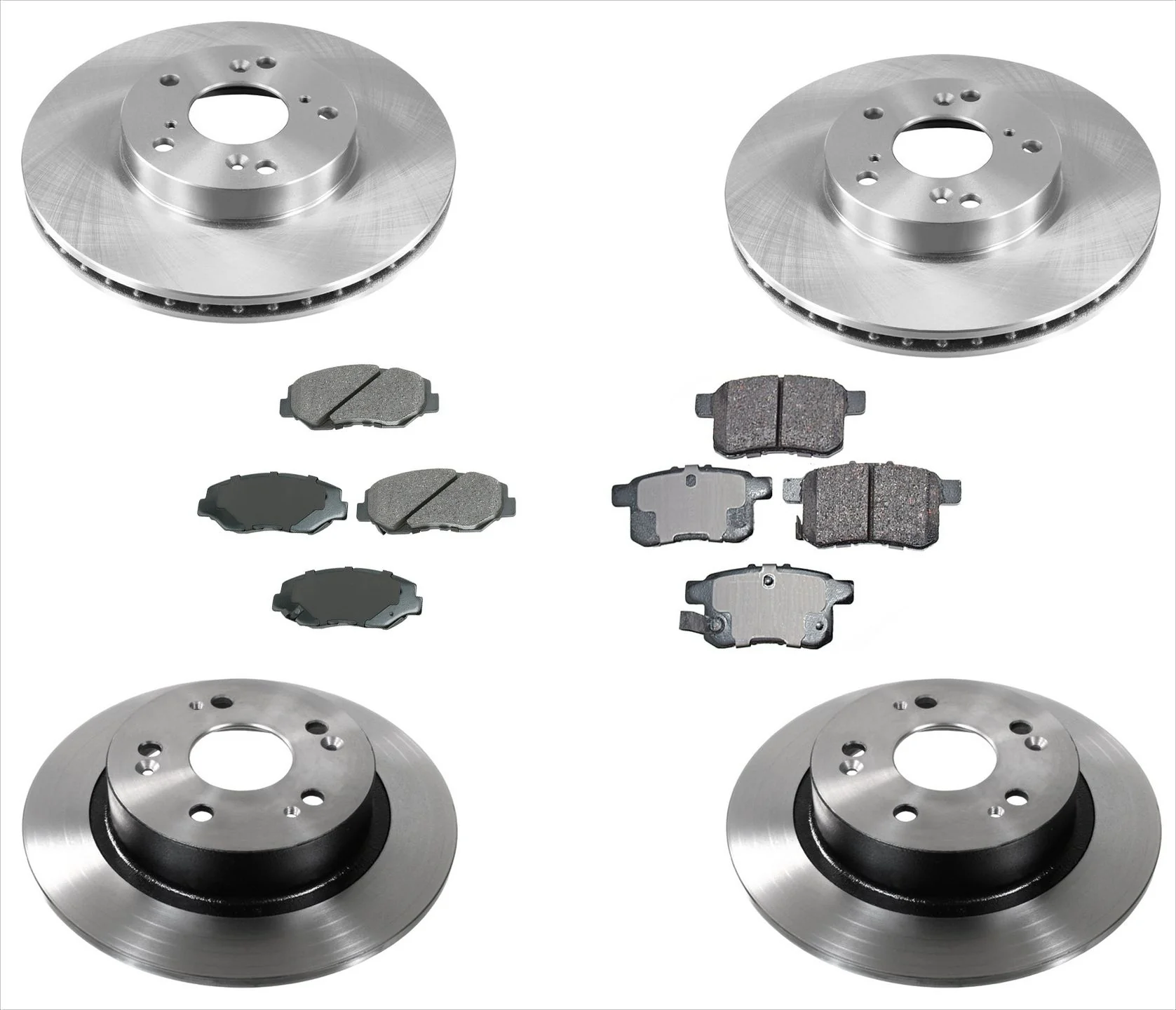 Front & Rear Brake Rotors & Pads Fits For 13-17 Accord 2.4L LX-S LX With 282MM