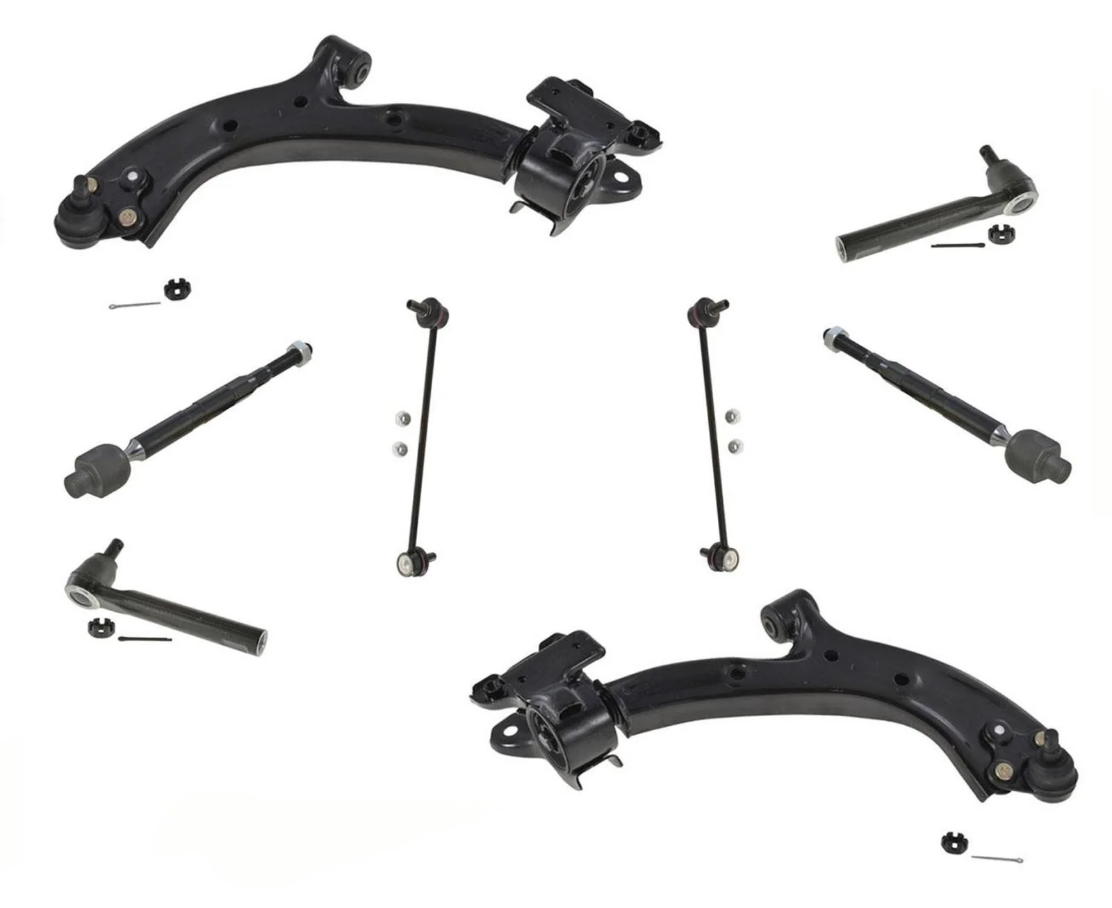 8 Pcs Frt Control Arms BJ Tie Rods Links Fits Honda CR-V 07-11 US Built Models