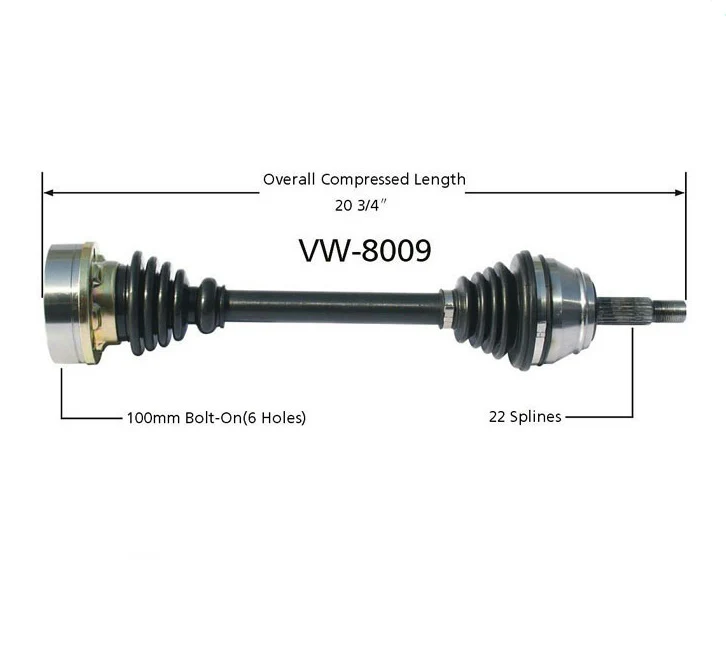 8009 CV Axle Shaft - CV Axle Shaft, Front Left D/S 100MM 4 Inch INBOARD
