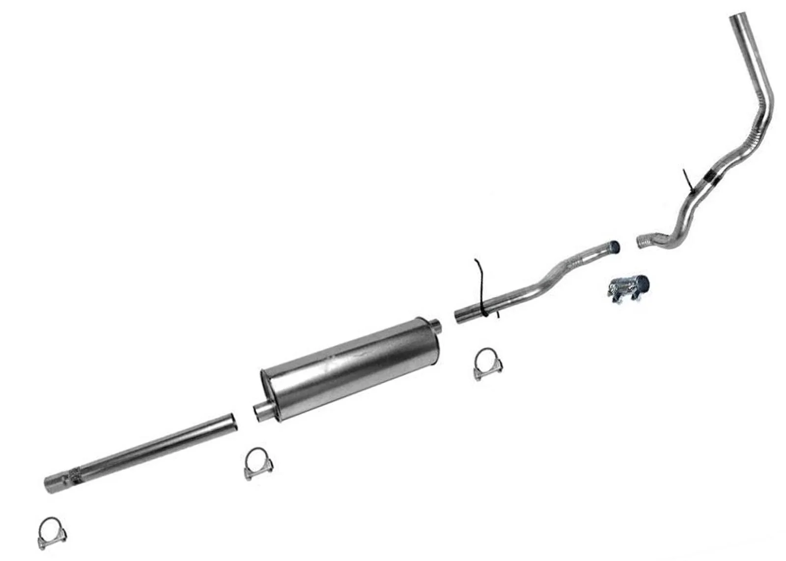 87-95 For Ford Pick Up F250 4.9L 5.0L 133 Inch Wheel Base Muffler Exhaust System
