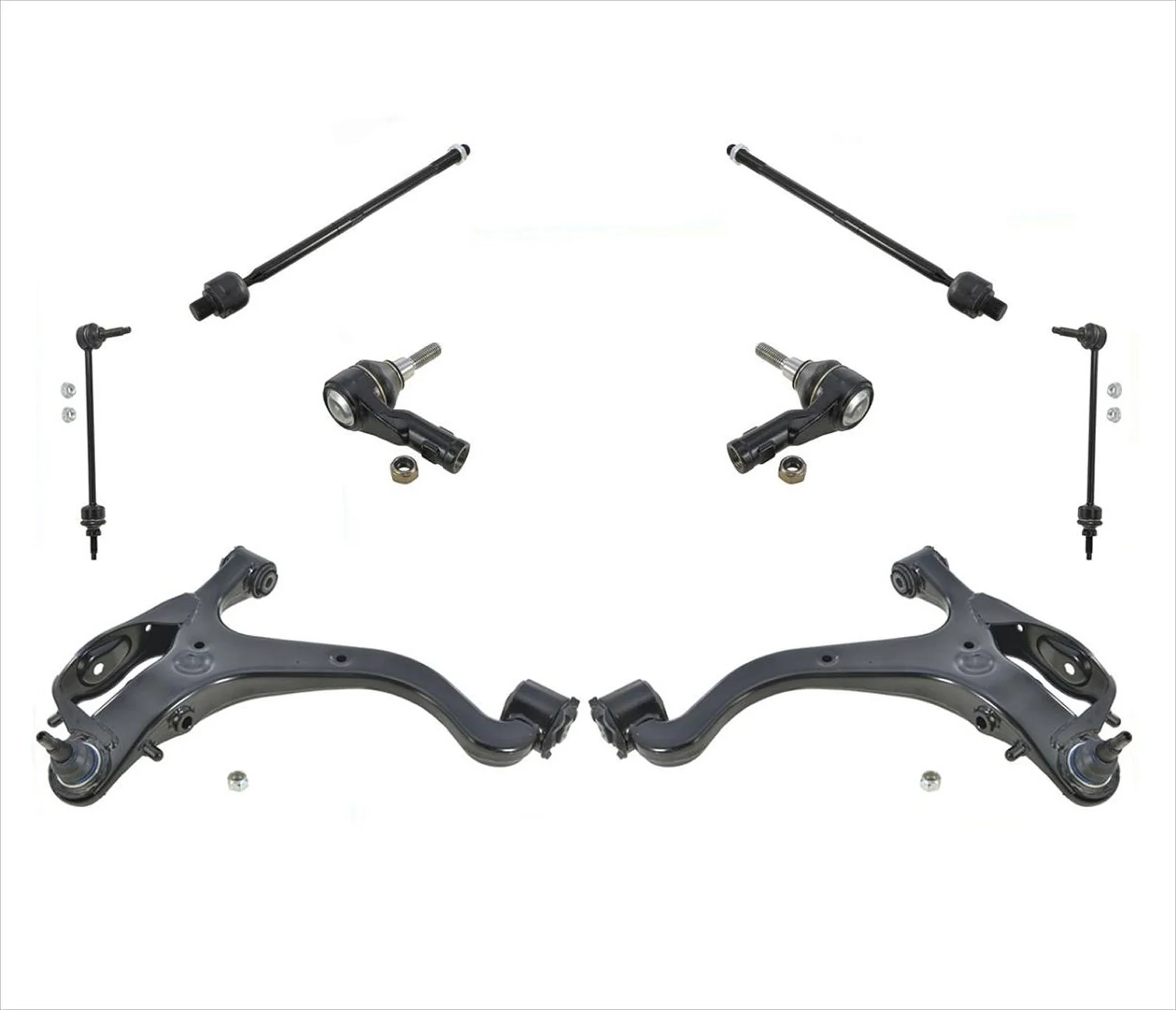 8Pc Kit Lower Arms W/ Ball Joints Links & Tie Rods for Land Rover LR3 05-09
