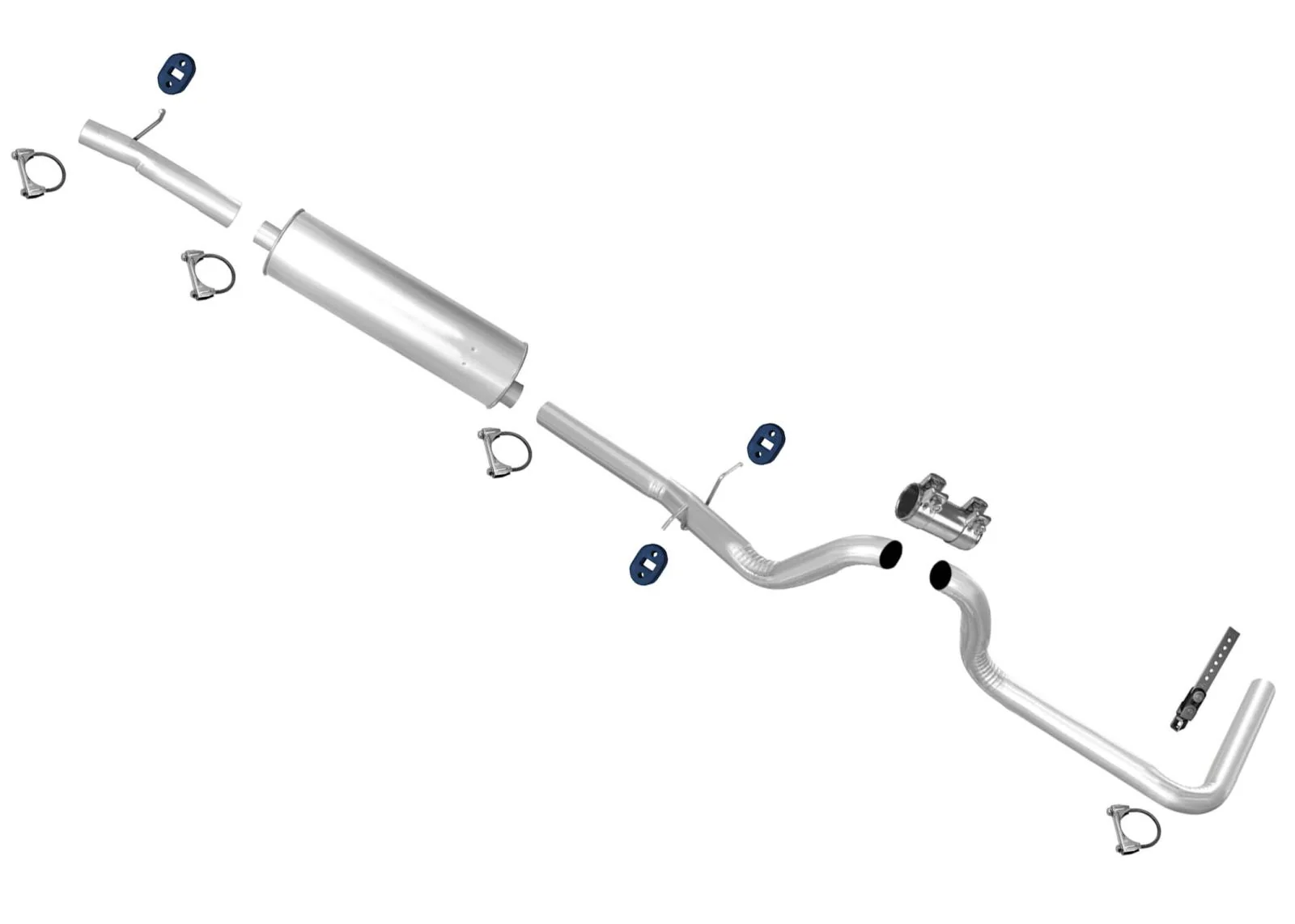 Muffler Pipe Exhaust System for Ford Van E150 250 92-96 4.9L 138 Inch Wheelbase