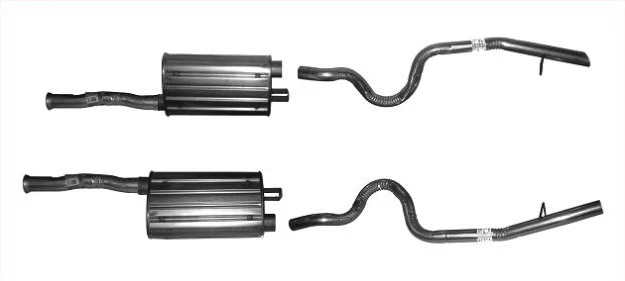 94-95 Mustang AP Muffler Dual Exhaust System With Polished Stainless Tail Pipes