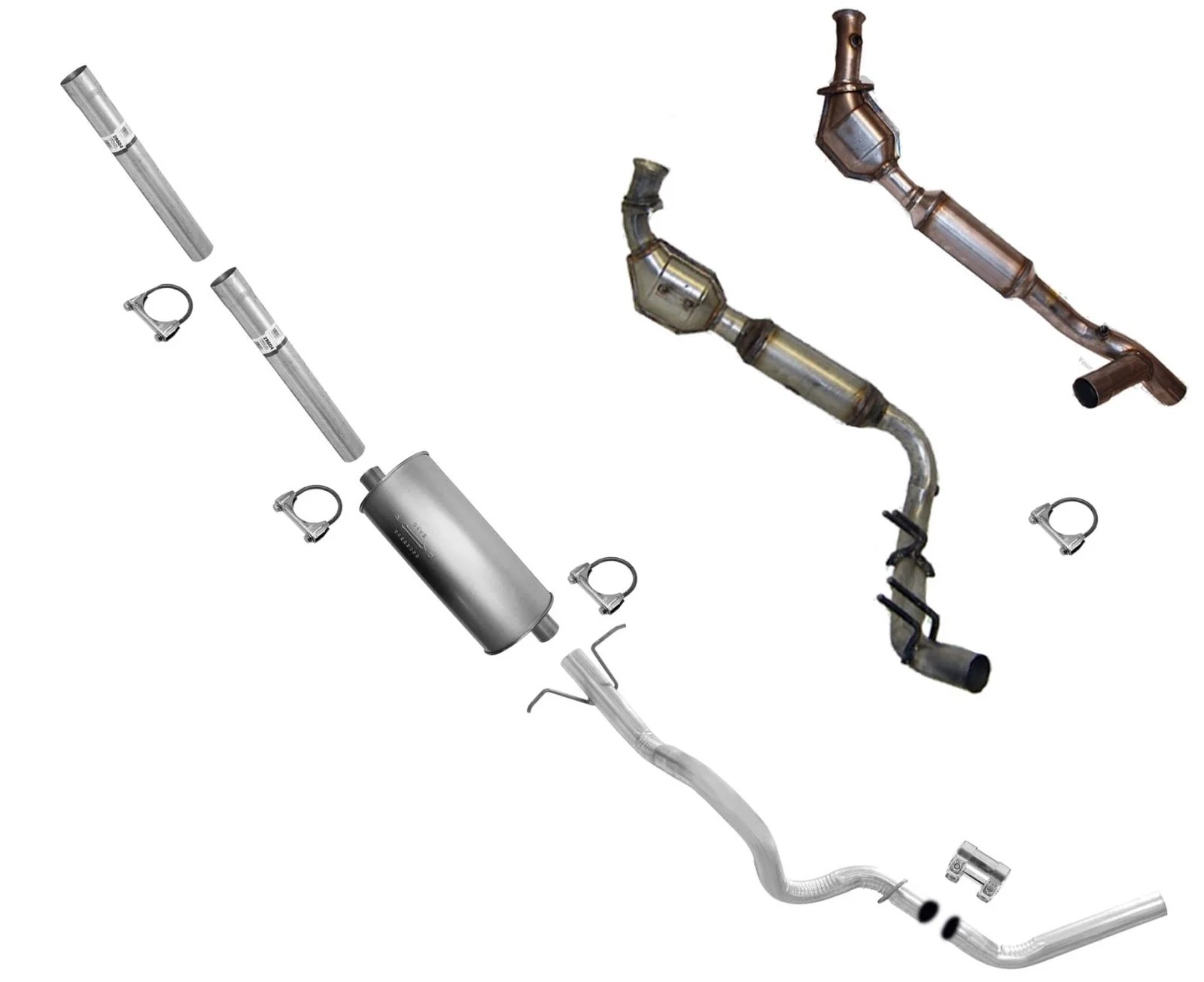 For 99-00 F150 5.4L 4 Wheel Drive 4R100 Trans Converters Muffler & Tail Pipe